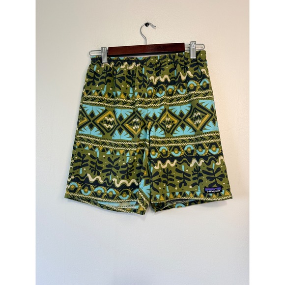 Patagonia Other - Patagonia Baggies Shorts Mens Small Green Geometric Tribal Print 5 Inch Inseam